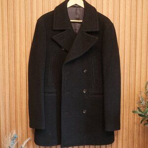 Suitsupply Navy Wool Double-Breasted Peacoat Size 42 — Like New